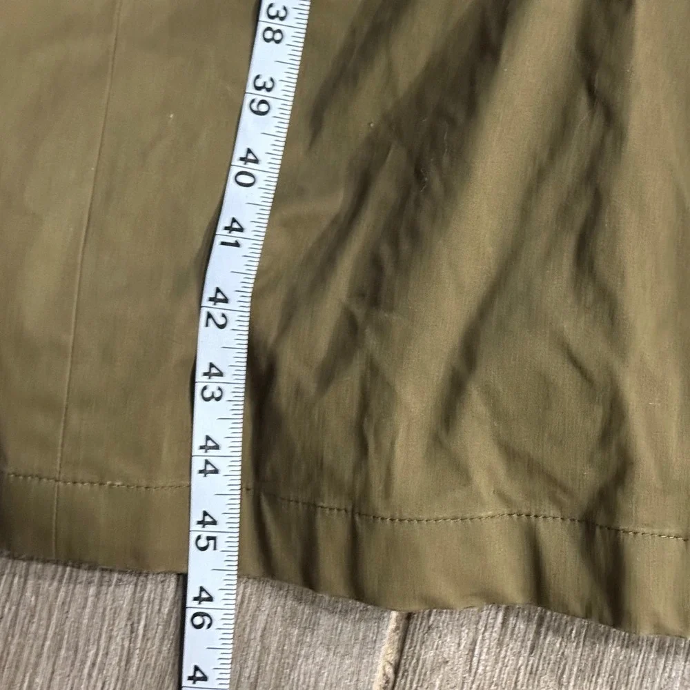 Topman Mens Olive Green Double Breasted Trench Coat Longline Jacket Size M